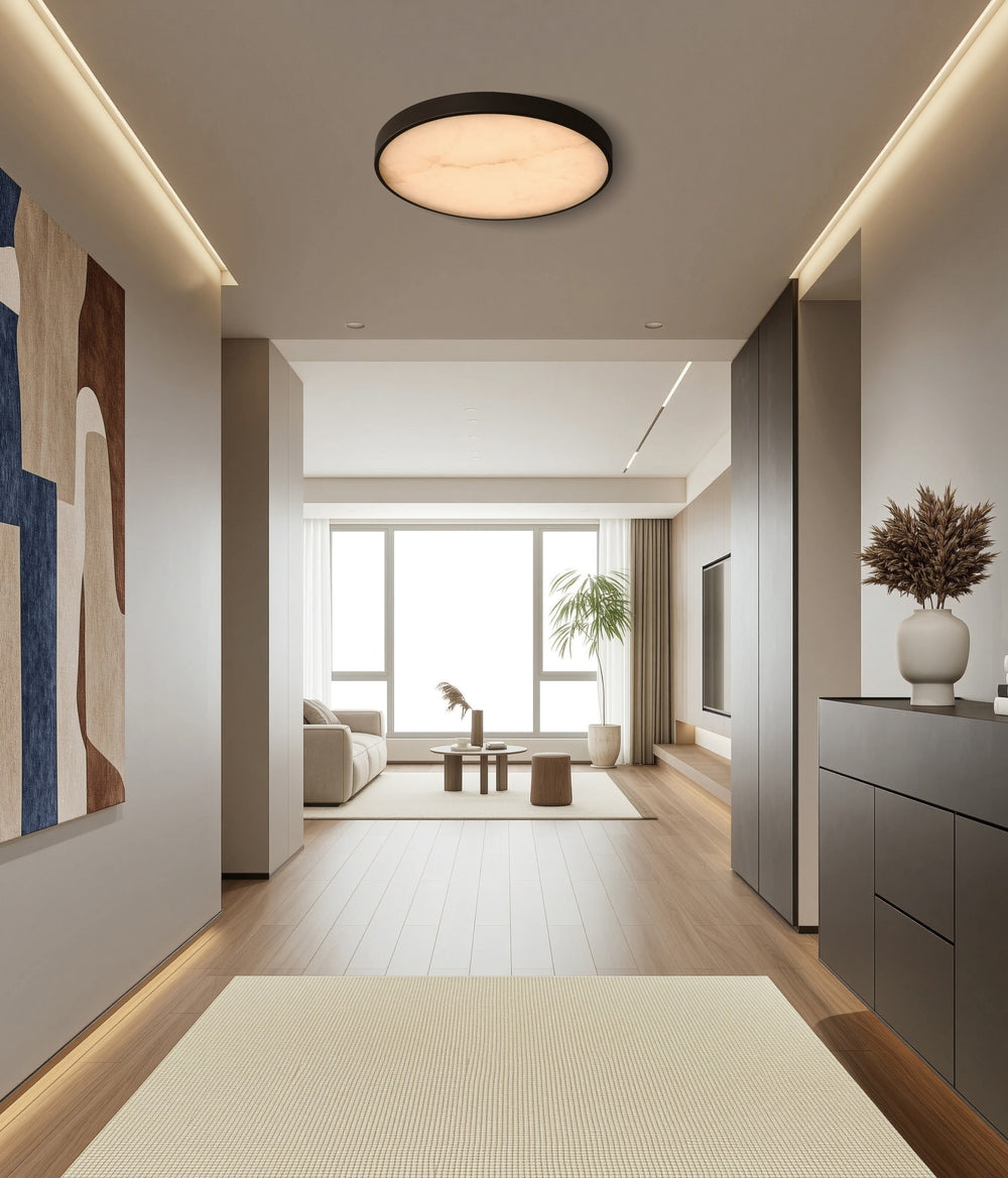 Slab 12 LED Alabaster Flush Mount by Studio M Lighting – lifestyle