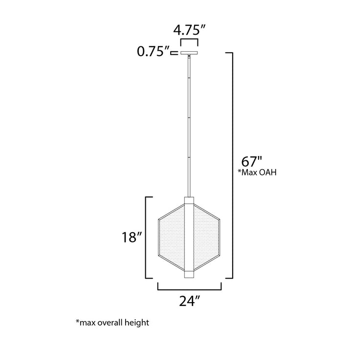 Telstar Medium LED Pendant by Studio M Lighting – line drawing