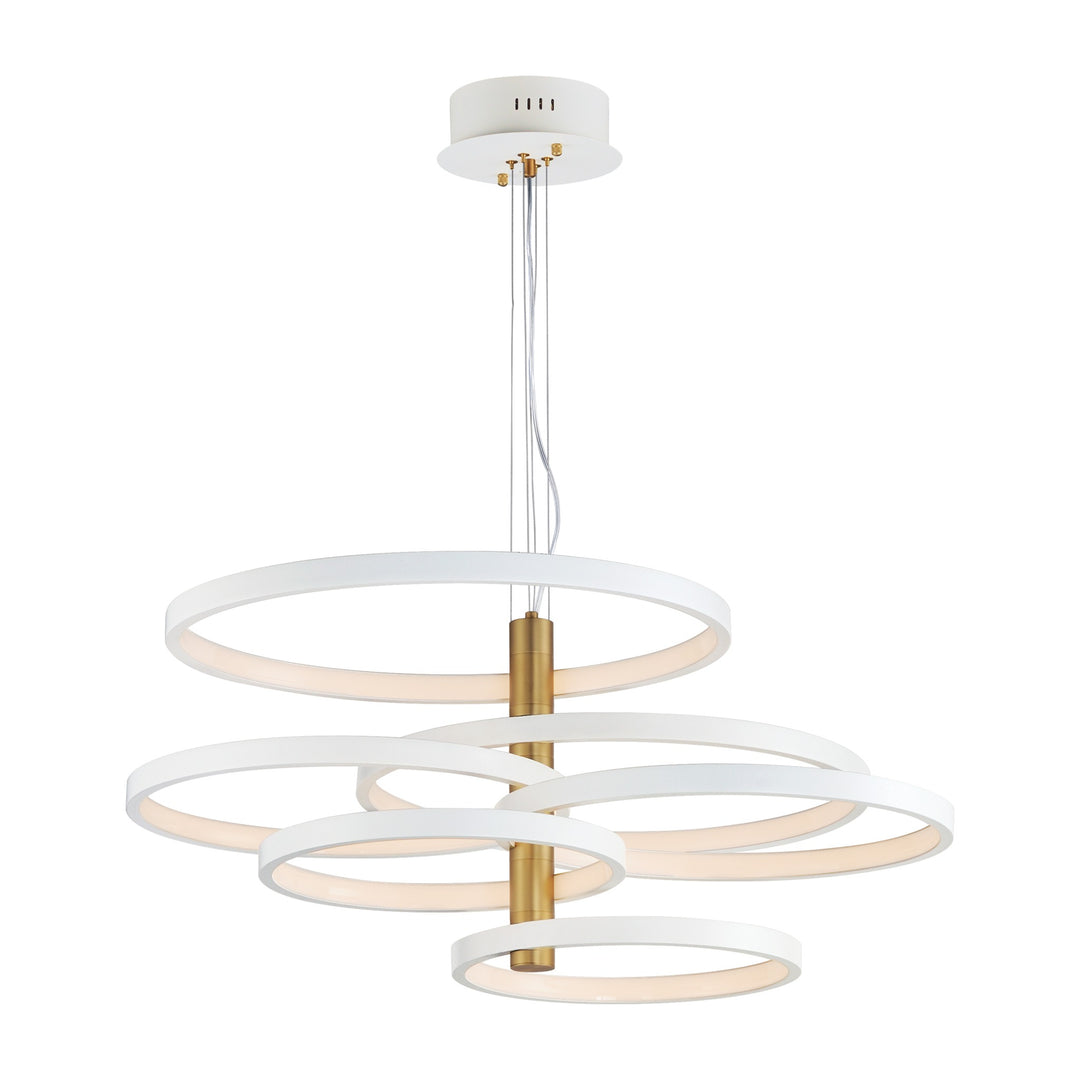 Hoopla LED Pendant 254327 by Studio M Lighting in White/Gold
