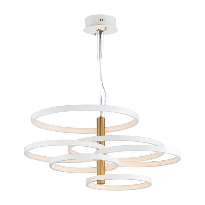 Hoopla LED Pendant 254327 by Studio M Lighting in White/Gold