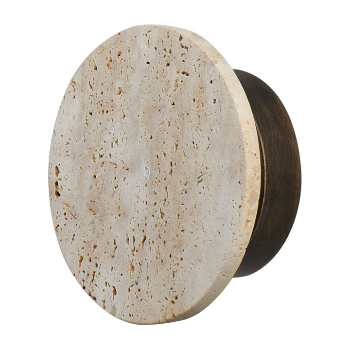 Discus 7 LED Outdoor Wall Sconce by Studio M Lighting in Travertine / Antique Bronze
