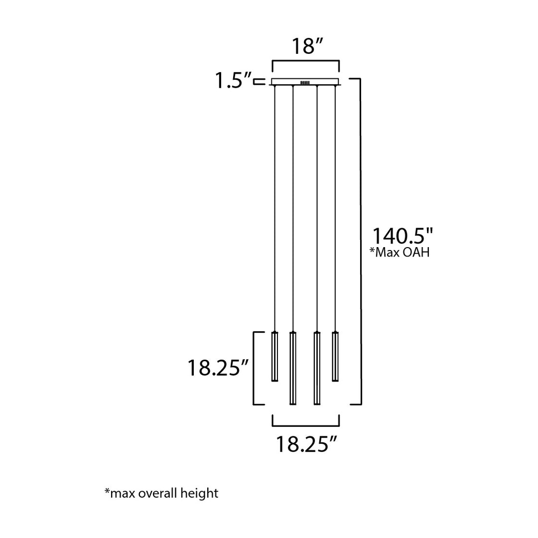 Hover 9-Light Pendant by Studio M Lighting – line drawing