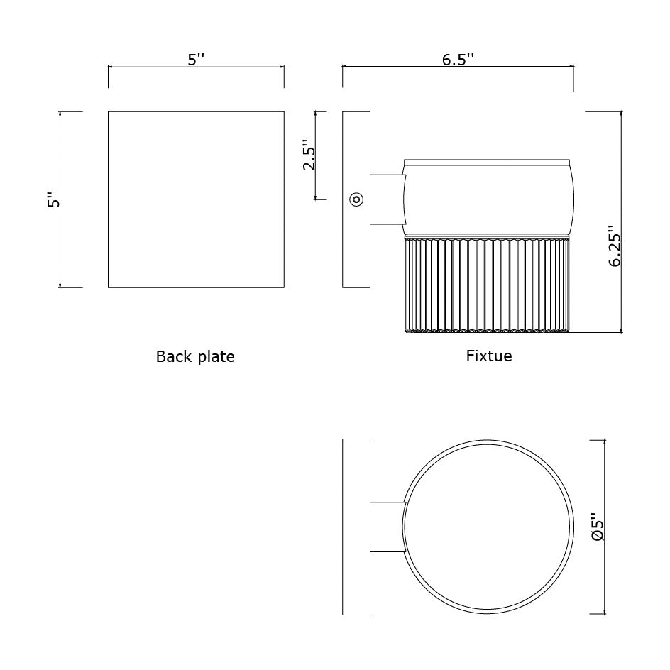 Modular 1-Light LED Outdoor by Studio M Lighting – line drawing