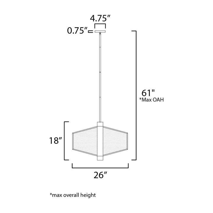 Telstar 26 Wide LED Pendant by Studio M Lighting – line drawing