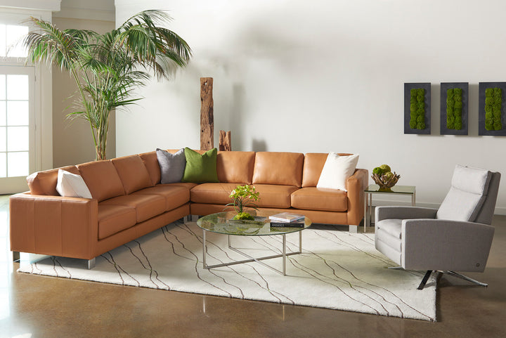 Alessandro Sofa by American Leather — leather room setting; additional pieces shown are not included