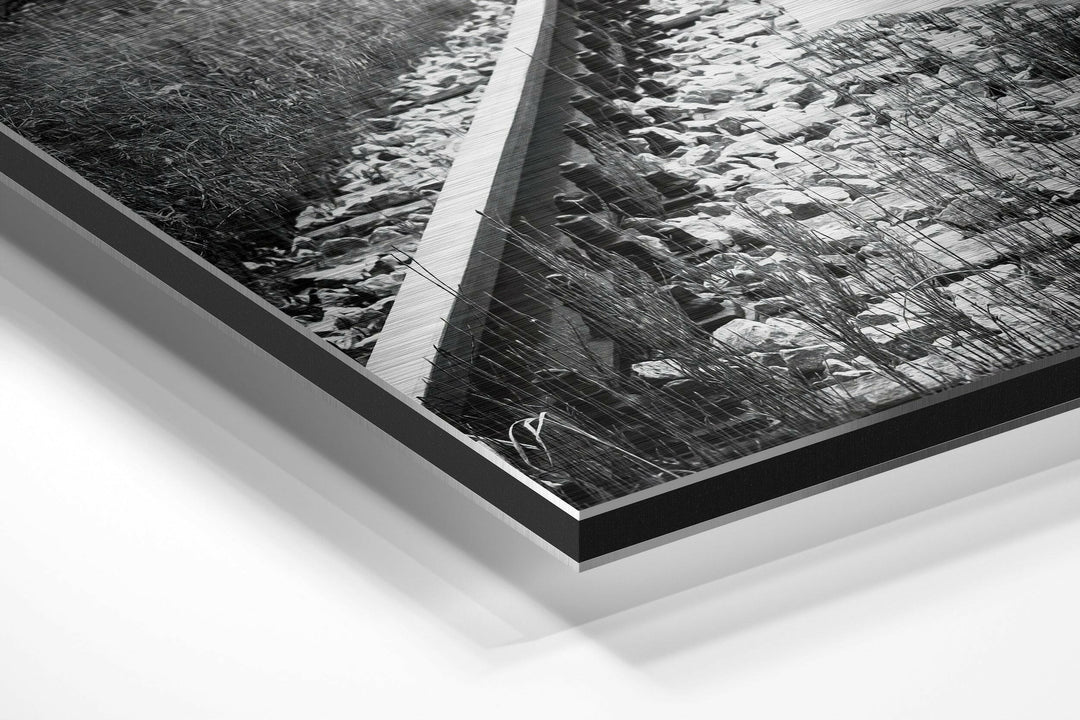 Red Umbrella Brushed Aluminium Dibond Wall Art.