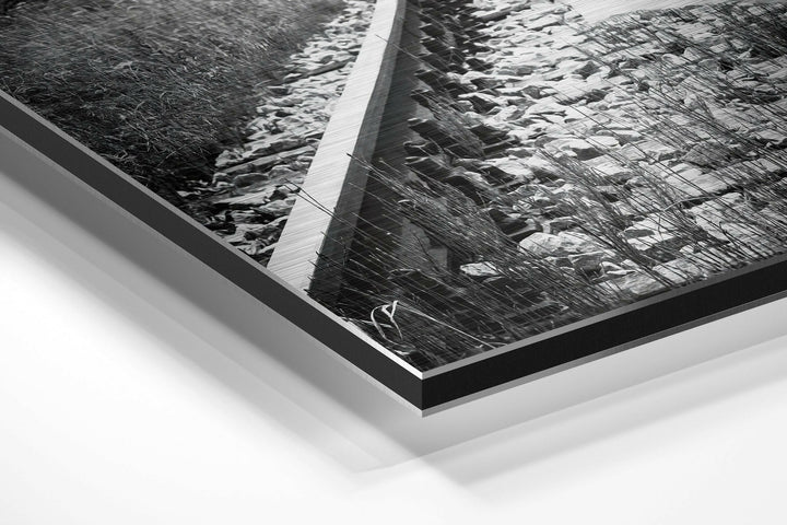 Red Umbrella Brushed Aluminium Dibond Wall Art.