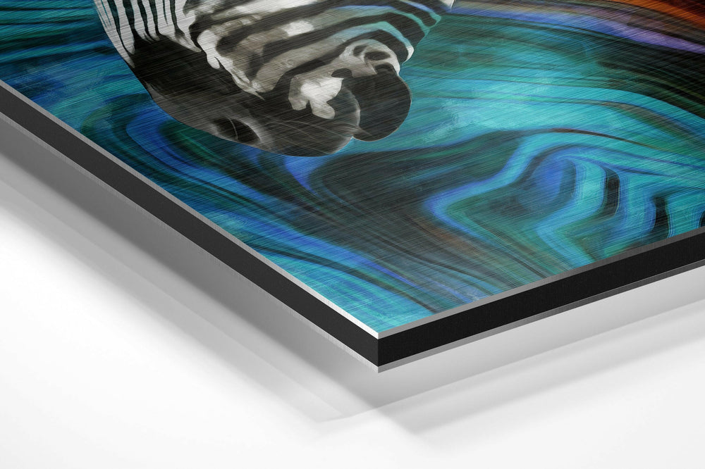 Zebra Brushed Aluminium Dibond Wall Art.