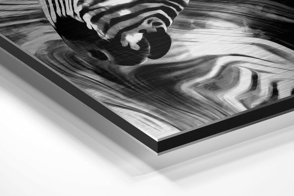 Zebra Brushed Aluminium Dibond Wall Art.