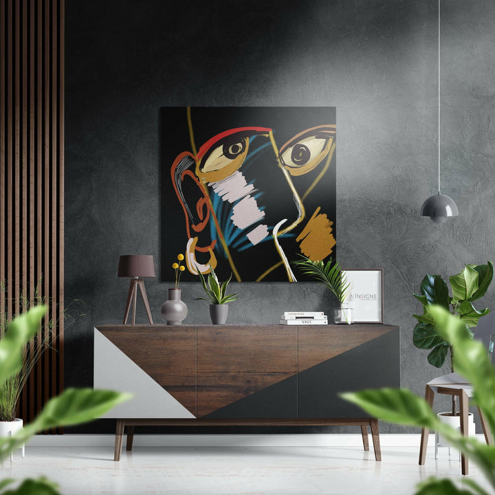 Picasso Style Brushed Aluminium Dibond Wall Art.