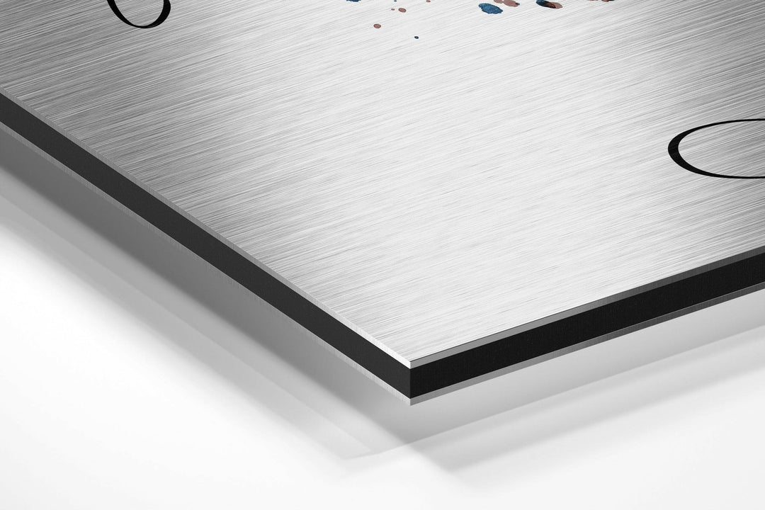 Line Art Brushed Aluminium Dibond Wall Art.