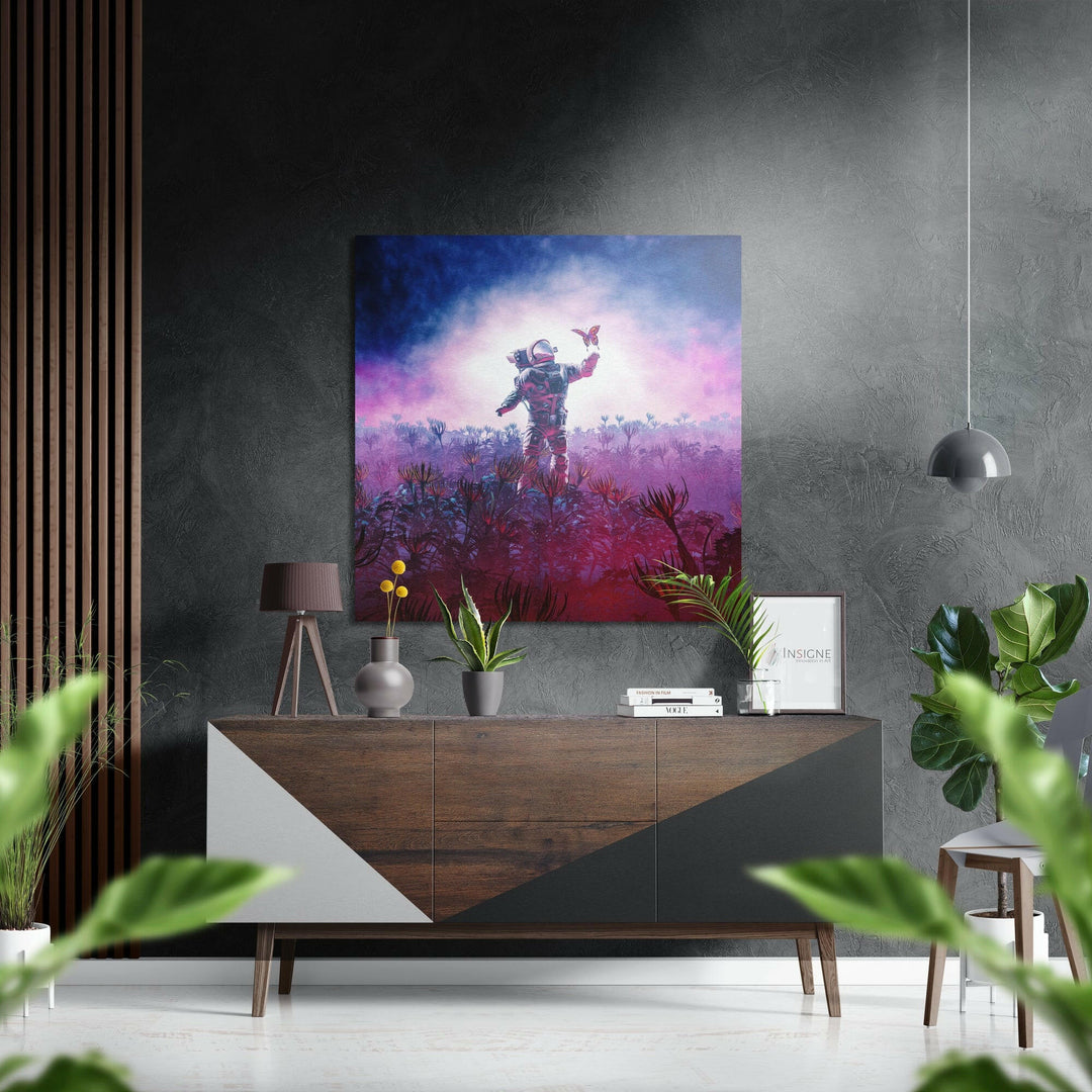 Space Traveller Brushed Aluminium Dibond Wall Art.