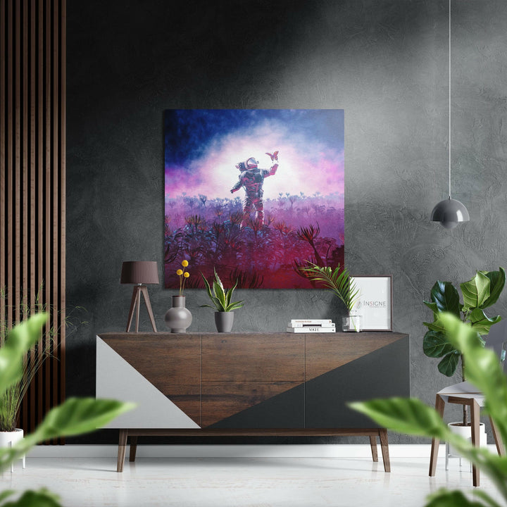 Space Traveller Brushed Aluminium Dibond Wall Art.