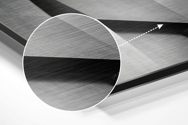 Geometric Buildings Brushed Aluminium Dibond Wall Art.