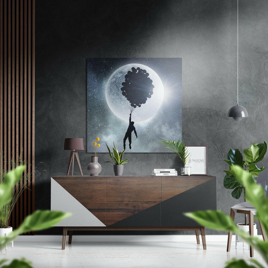 Up Brushed Aluminium Dibond Wall Art.