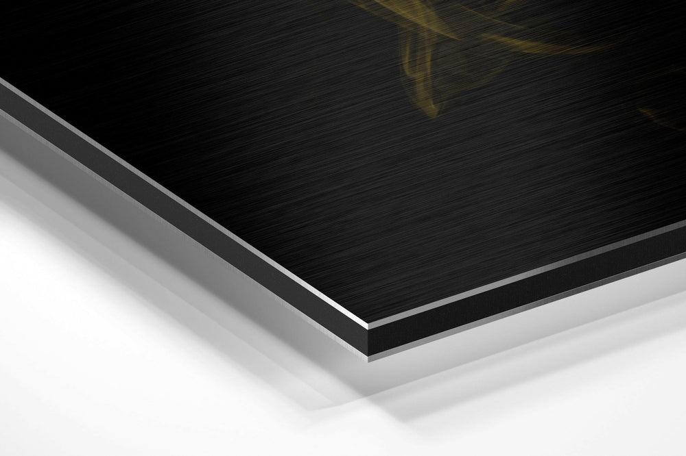 Yellow Smoke Brushed Aluminium Dibond Wall Art.