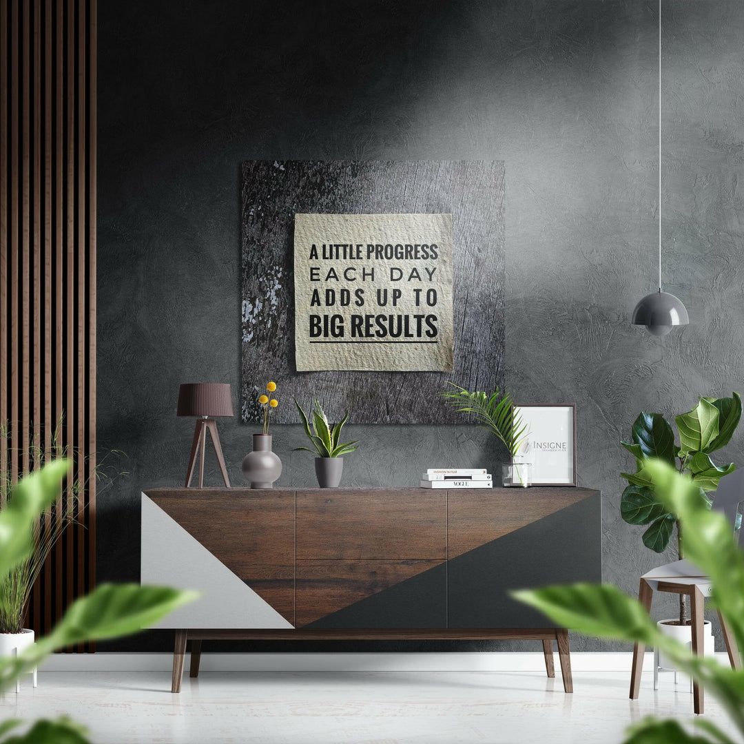 Progress Brushed Aluminium Dibond Wall Art.