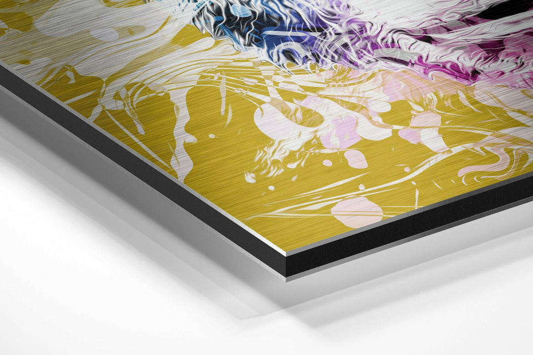 Monkey Brushed Aluminium Dibond Wall Art.