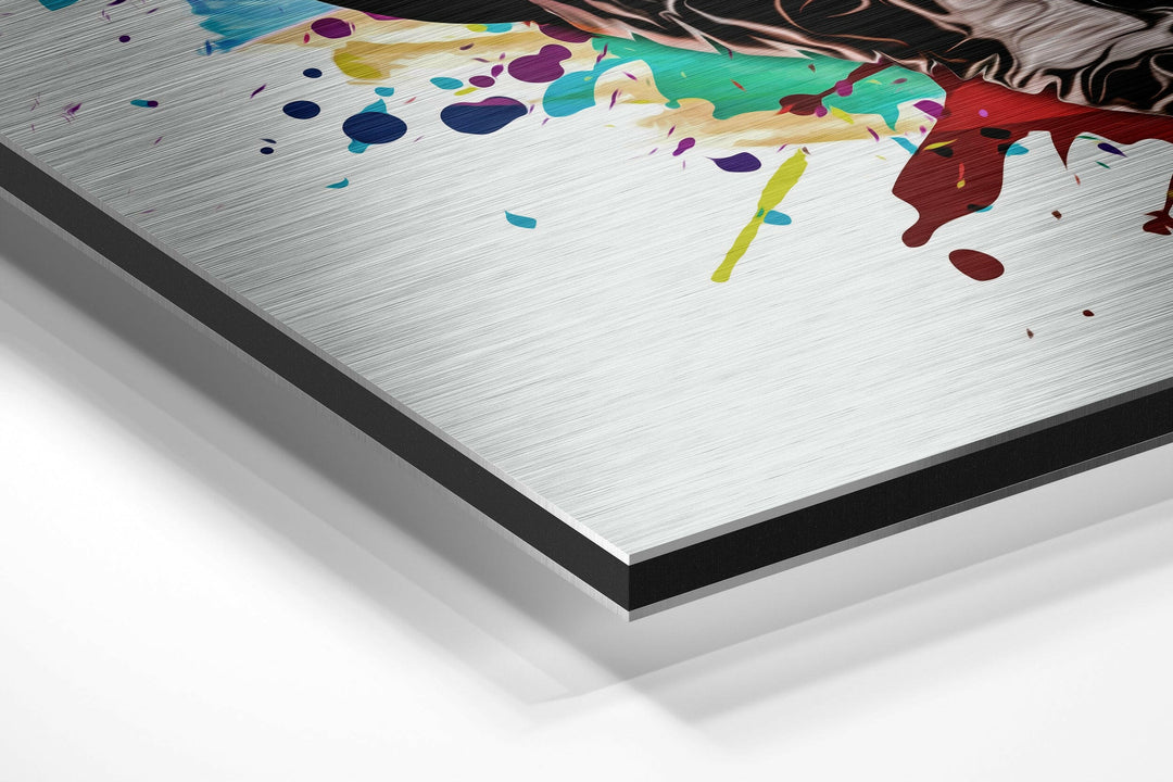 Dog Brushed Aluminium Dibond Wall Art.