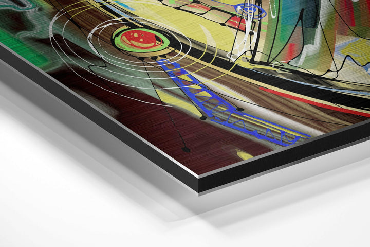 Picasso Style Brushed Aluminium Dibond Wall Art.