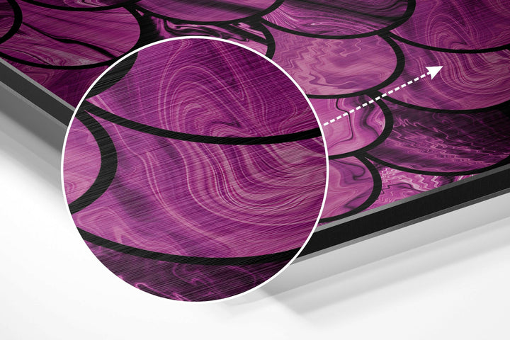 Pink Drops Brushed Aluminium Dibond Wall Art.