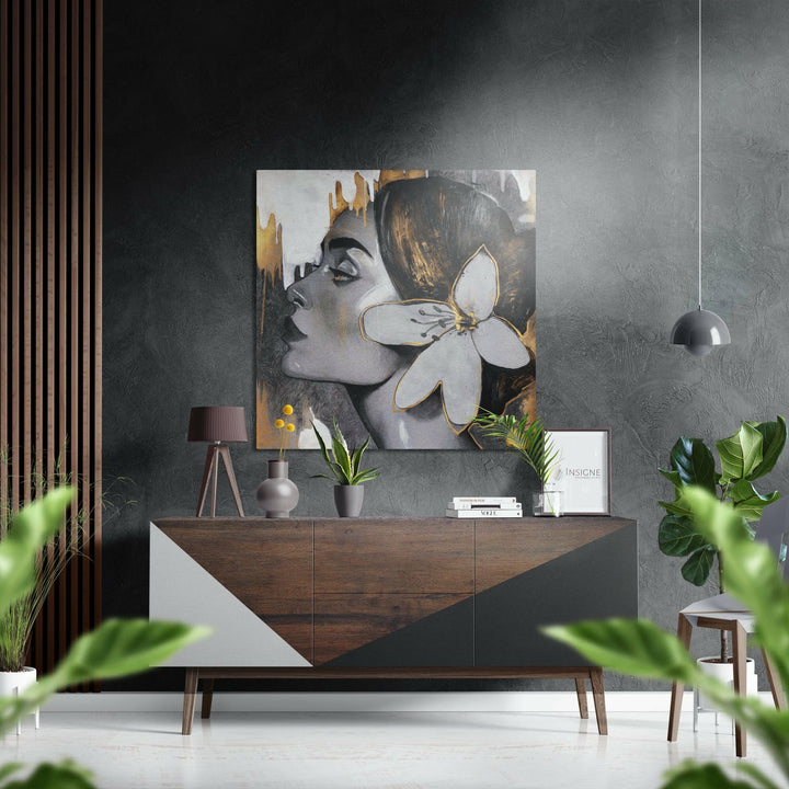 Woman Brushed Aluminium Dibond Wall Art.