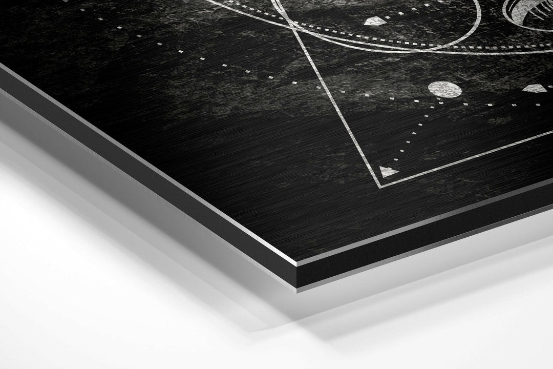 Lines of Space Brushed Aluminium Dibond Wall Art.