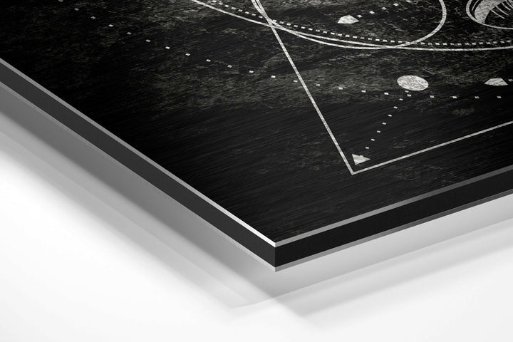 Lines of Space Brushed Aluminium Dibond Wall Art.