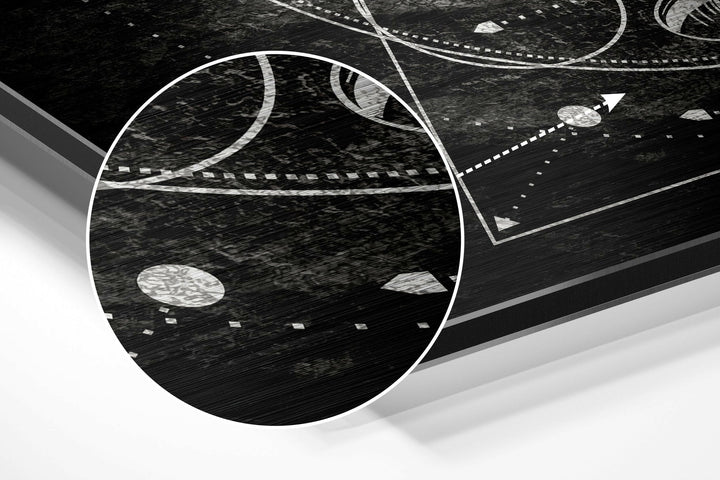 Lines of Space Brushed Aluminium Dibond Wall Art.