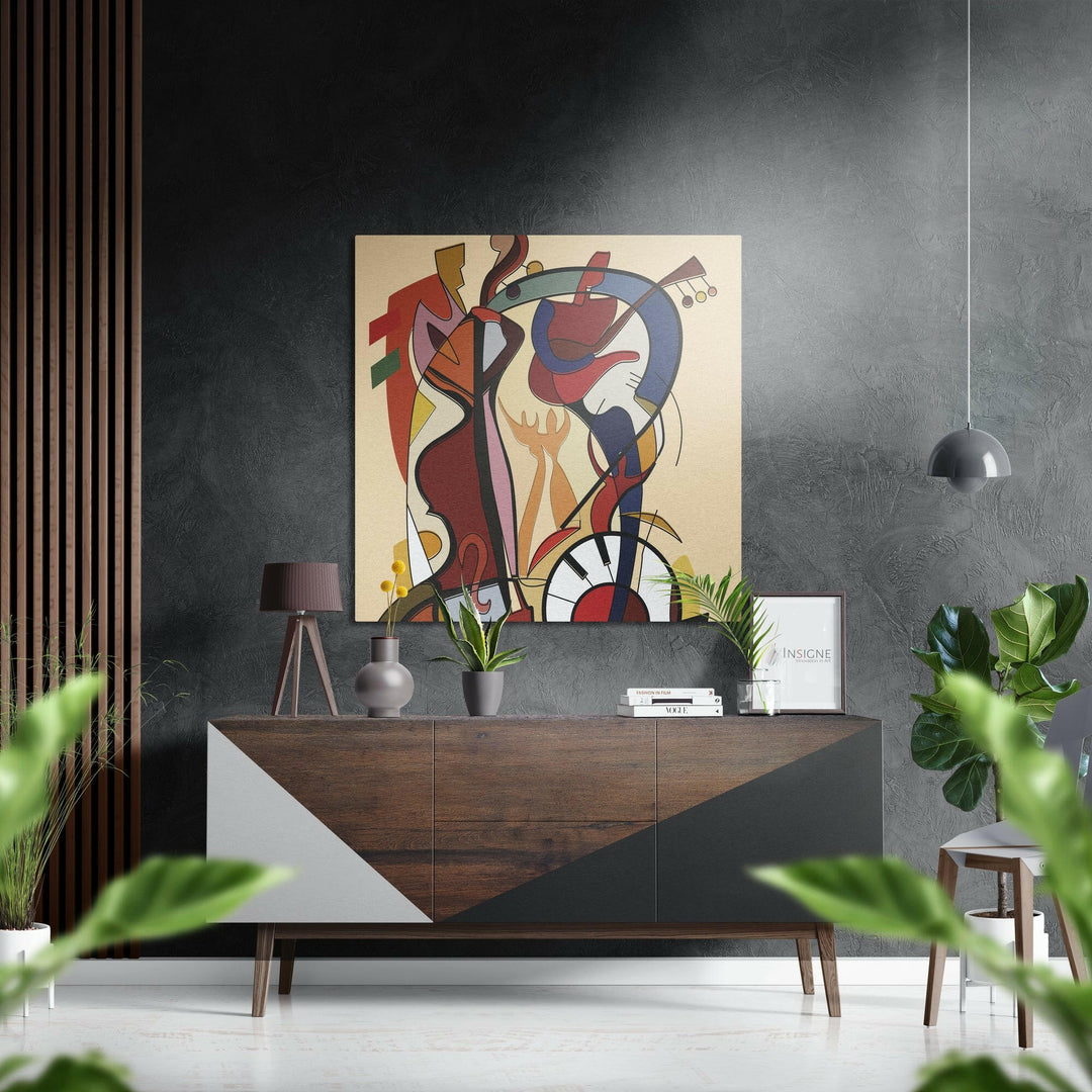 Picasso Style Brushed Aluminium Dibond Wall Art.