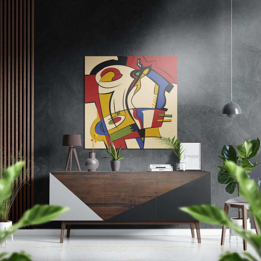 Picasso Style Brushed Aluminium Dibond Wall Art.