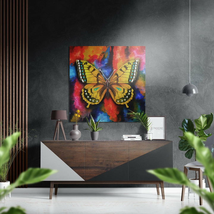 Butterfly Brushed Aluminium Dibond Wall Art.