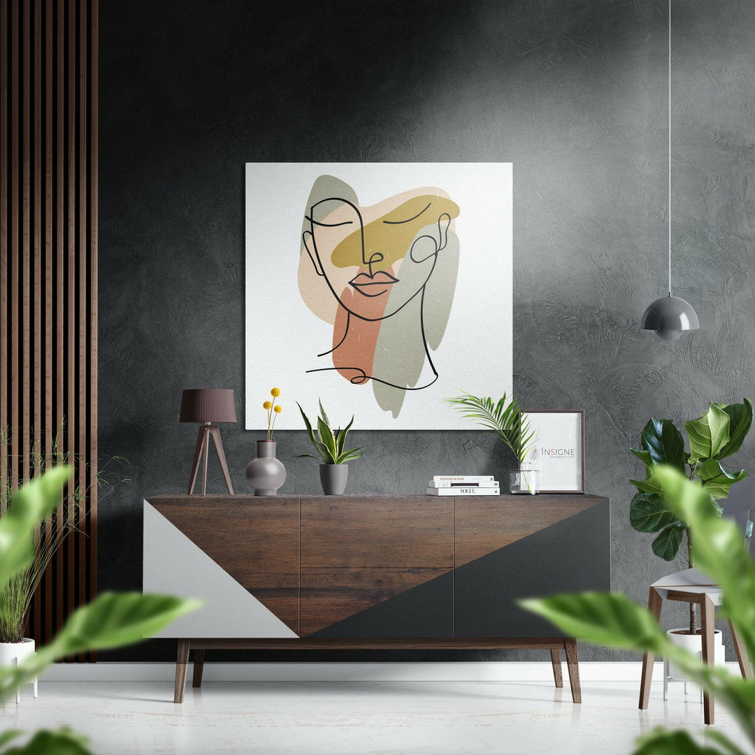 Line Art Brushed Aluminium Dibond Wall Art.