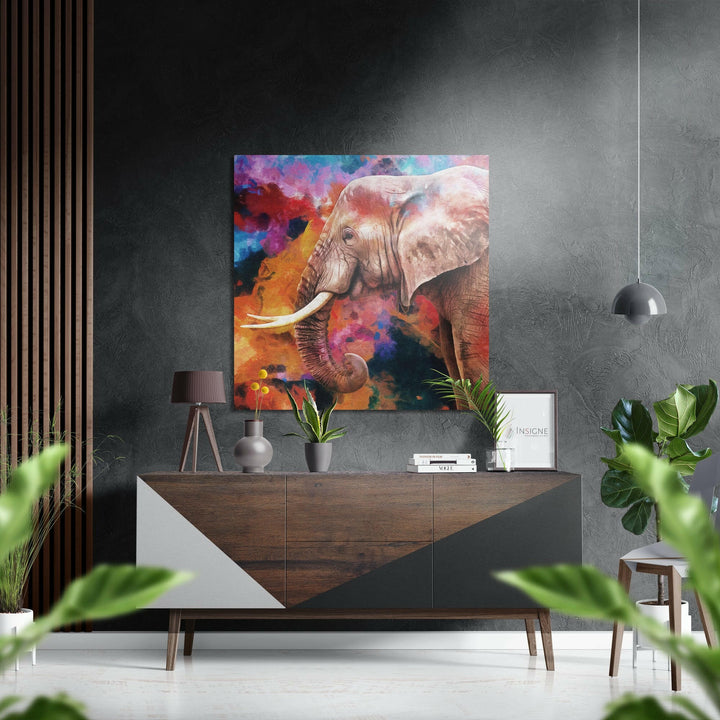 Elephant Brushed Aluminium Dibond Wall Art.