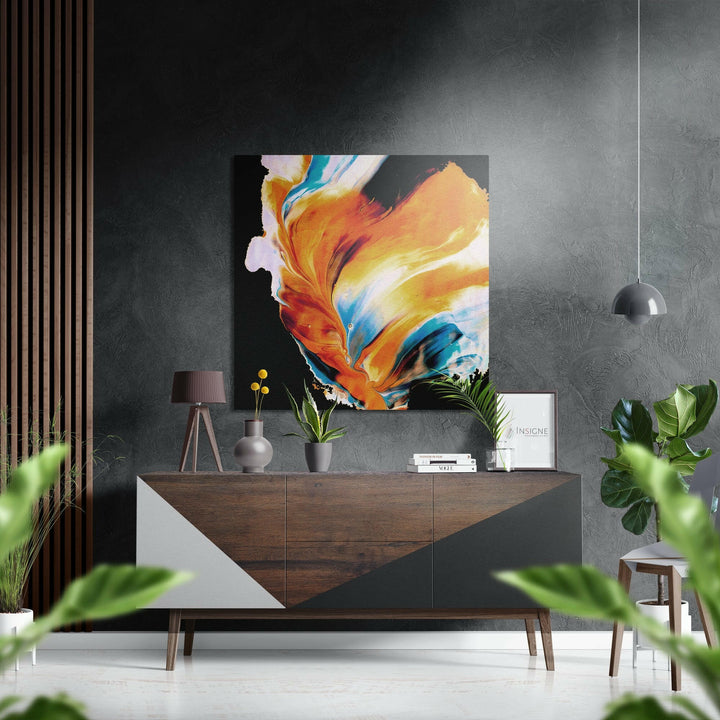 Dance of Orange Brushed Aluminium Dibond Wall Art.