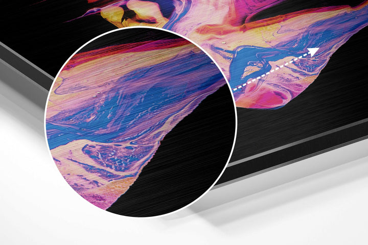 Dance of Colors Brushed Aluminium Dibond Wall Art.