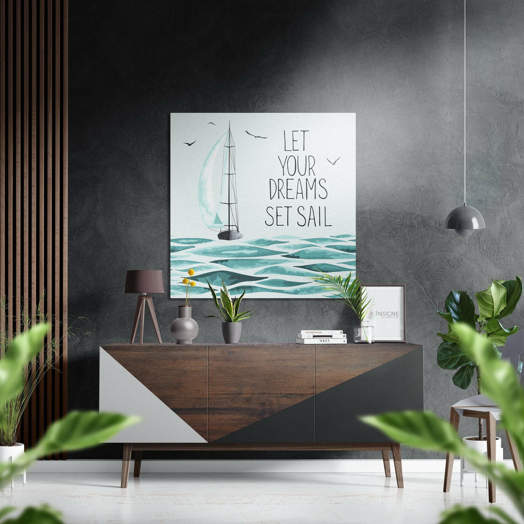 Let Your Dreams Brushed Aluminium Dibond Wall Art.