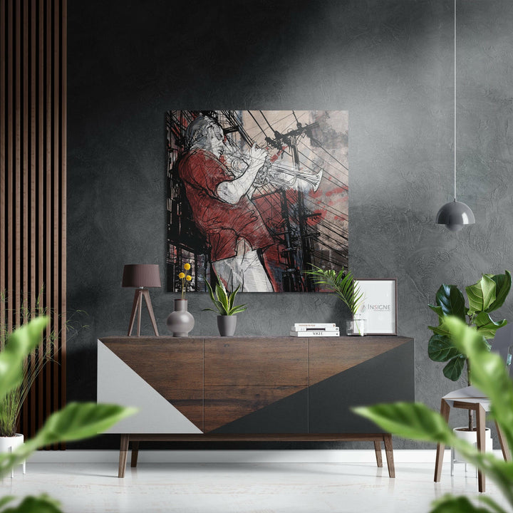 Jazz Brushed Aluminium Dibond Wall Art.