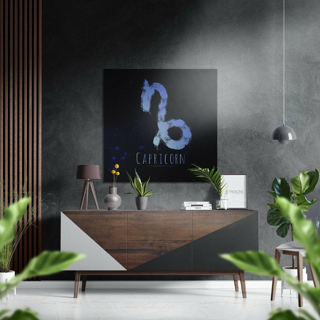 Capricorn Brushed Aluminium Dibond Wall Art.