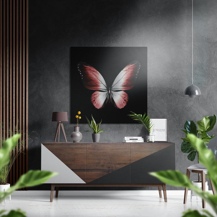 Butterfly Brushed Aluminium Dibond Wall Art.