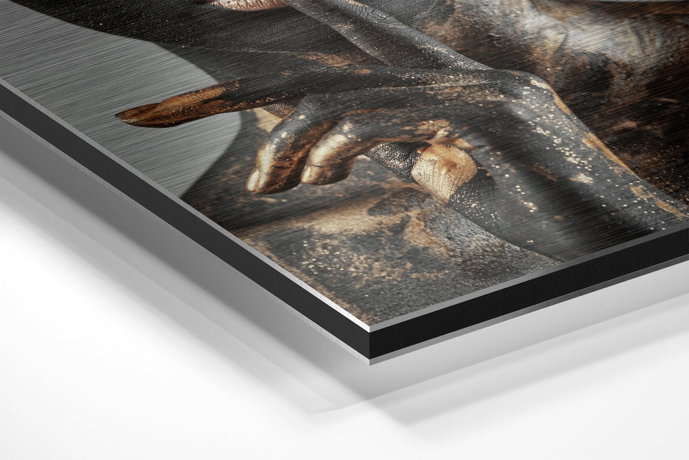 Women Brushed Aluminium Dibond Wall Art.