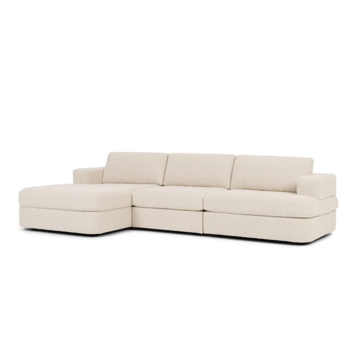 Matteo family sectional configuration on white, alternate angle — not the included straight MTE-SO2-ST sofa; additional chaise and frames are not included