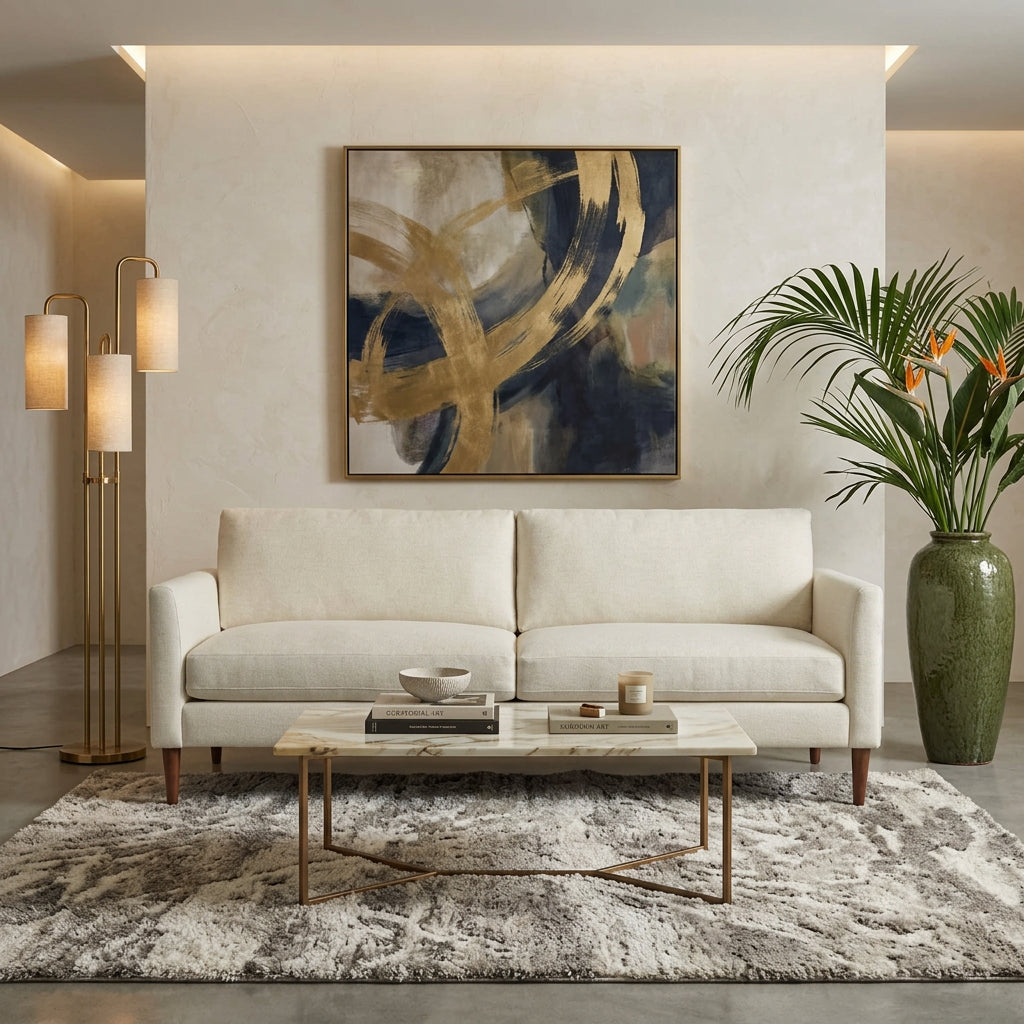 Odette Soft Curve Arm Sofa American Leather