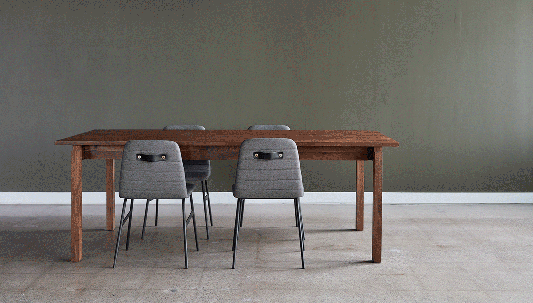 Annex Extendable Dining Table by Gus Modern finish and detail view