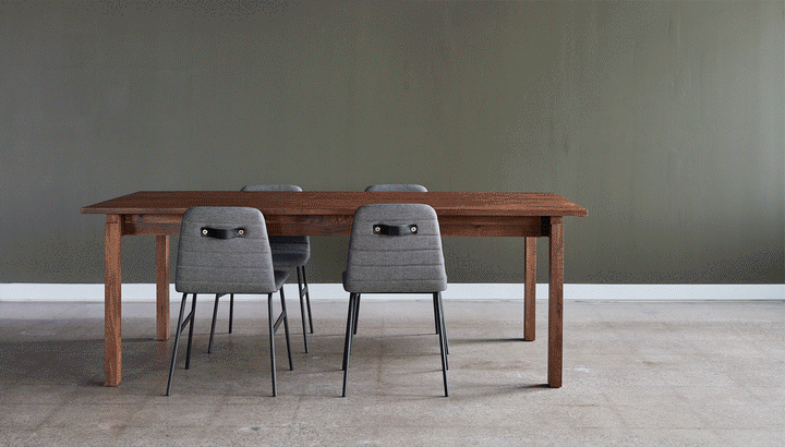 Annex Extendable Dining Table by Gus Modern finish and detail view