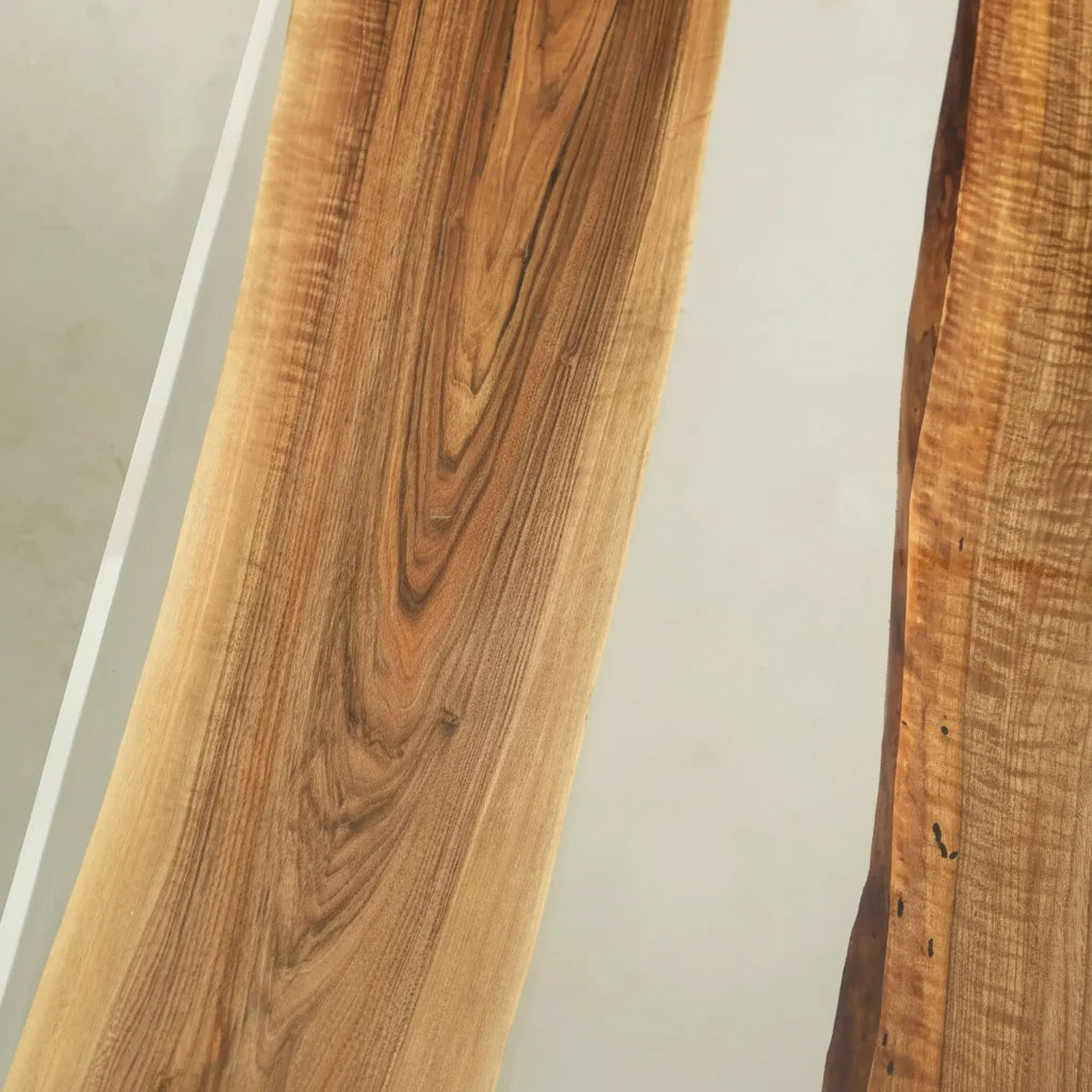 Aspen Walnut Transparent Resin Dining Table by Thomas Dawn