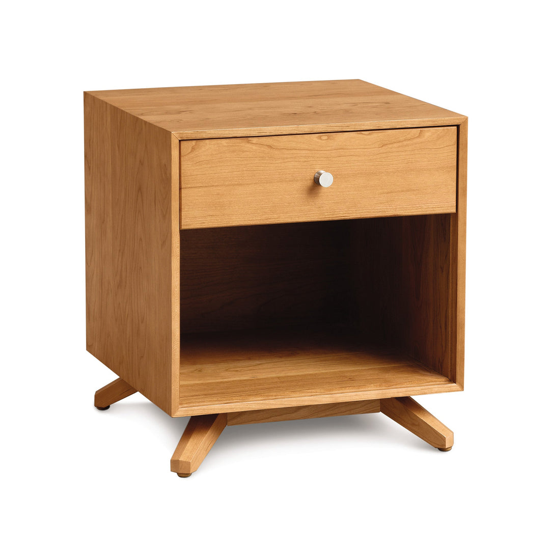 Astrid 1-Drawer Enclosed Shelf Nightstand in Natural Cherry