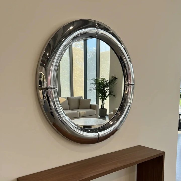 Atlas Mirror in Polished Steel by Interior Moderna - view 5