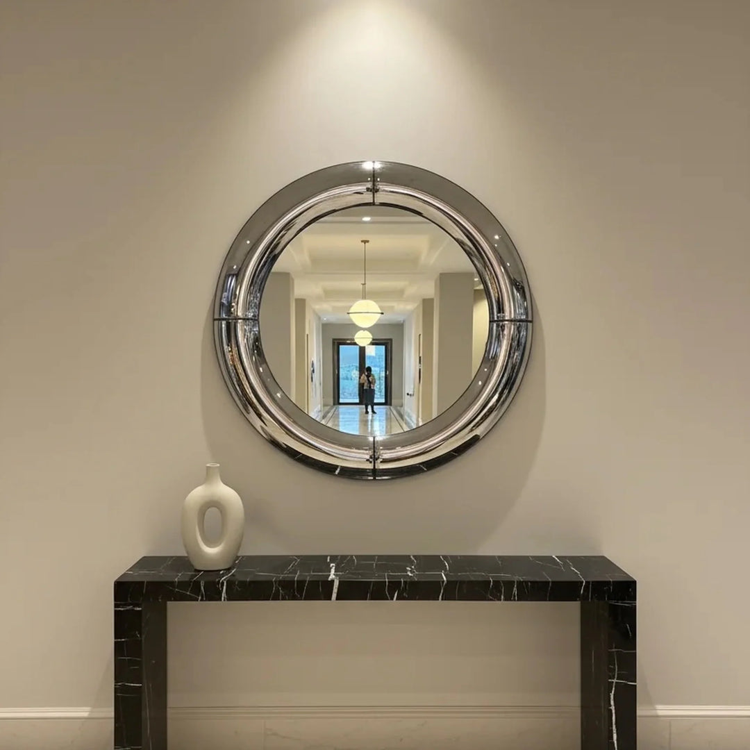 Atlas Mirror in Polished Steel by Interior Moderna - view 6