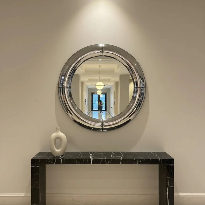 Atlas Mirror in Polished Steel by Interior Moderna - view 6